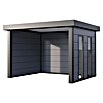 Telluria Pavillon Singolo 3630 mit Fenster (Außenmaß inkl. Dachüberstand (B x T): 388 x 328 cm, Stahl, Lichtgrau/Anthrazit, Ohne Set) | BAUHAUS
