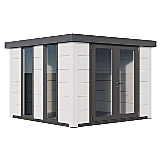 Telluria Gartenhaus Luminato 3030 (Stahl, Außenbreite inkl. Dachüberstand: 298 cm, Außentiefe inkl. Dachüberstand: 298 cm, Weiß/Weiß)