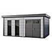 Telluria Metallgerätehaus Classico 5436+ (Außenmaß inkl. Dachüberstand (B x T): 568 x 388 cm, Stahl, Lichtgrau/Anthrazit, Ohne Set) | BAUHAUS
