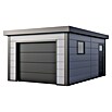 Telluria Garage Classico 3654G (Außenmaß inkl. Dachüberstand (B x T): 388 x 568 cm, Stahl, Lichtgrau/Anthrazit, Ohne Set) | BAUHAUS