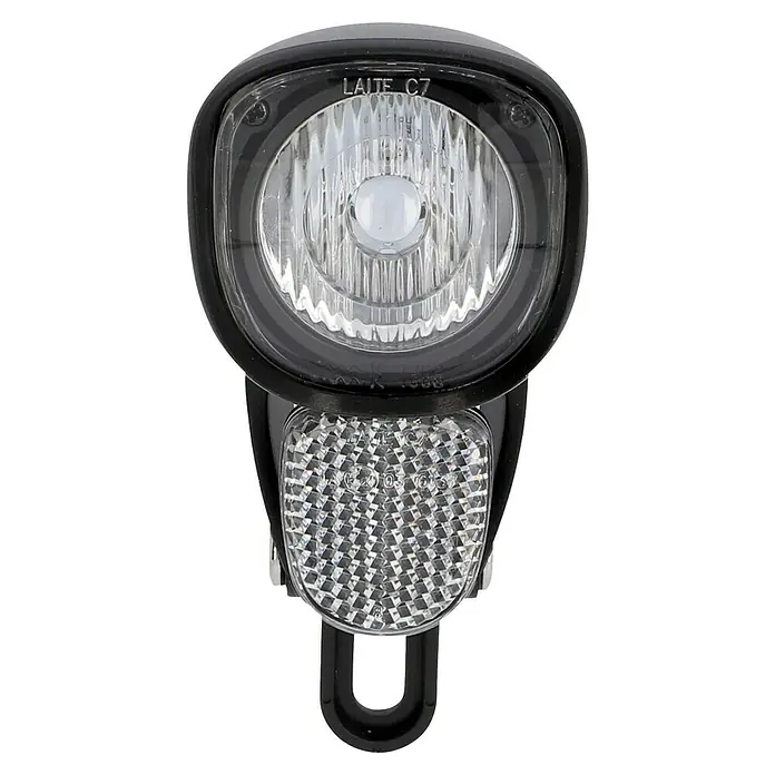 Fischer Fahrradbeleuchtungs-Set - LED, Schwarz, Beleuchtungsstärke: 50 lx - LAITE C7 Fahrradscheinwerfer, ein helles und effizientes Licht für sichere Fahrten bei Nacht. Ideal für den täglichen Gebrauch und längere Touren.