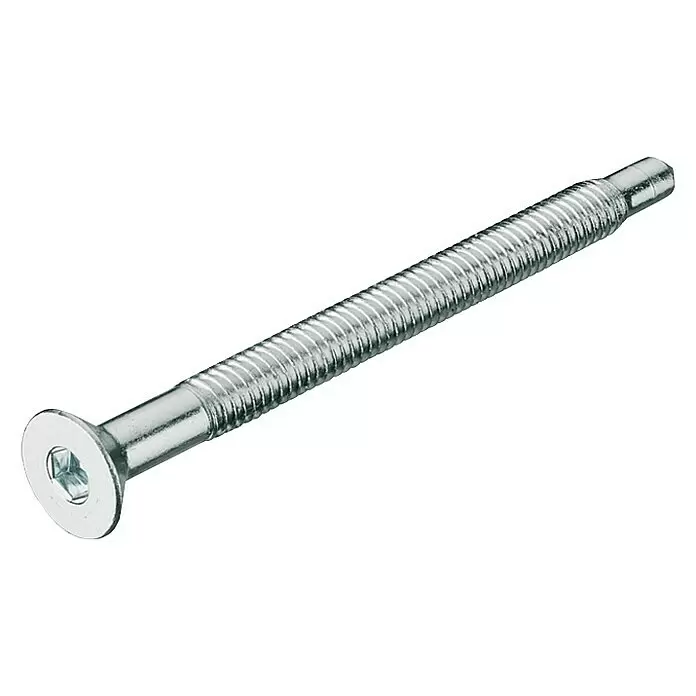 Suki Tornillo de unión - Ø x L: 12 x 70 mm, M 6, Cabezal avellanado - Tornillo metálico plateado de cabeza avellanada con hexágono interior y rosca completa.