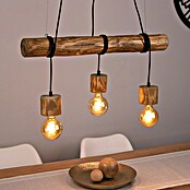 Spotlight Pendelleuchte Trabo Pino (60 W, L x B x H: 70 x 8 x 140 cm, Braun/Gebeizte Kiefer, Holz, E27, 3 Stk.) | BAUHAUS