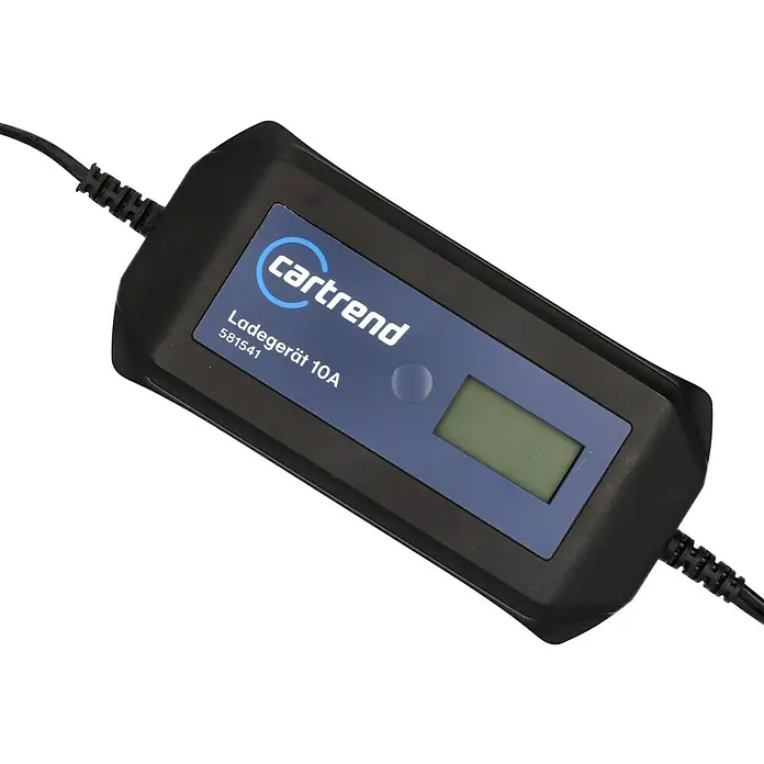 Cartrend Automatik-Ladegerät DP10.1 - Ladestrom: 10 A - Das Car Trend Ladegerät 10A ist ein kompaktes Gerät zum Aufladen von Autobatterien. Es verfügt über ein Display und einfache Bedienung.