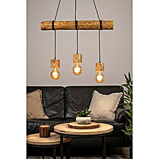 Spotlight Pendelleuchte Trabo Pino (60 W, L x B x H: 70 x 8 x 140 cm, Braun/Gebeizte Kiefer, Holz, E27, 3 Stk.)