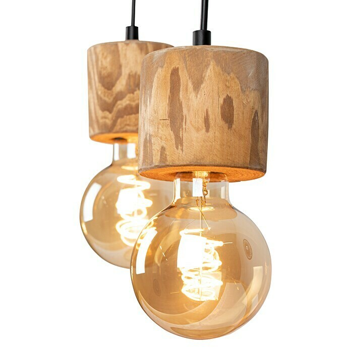 Spotlight Pendelleuchte Trabo Pino (60 W, L x B x H: 70 x 8 x 140 cm, Braun/Gebeizte Kiefer, Holz, E27, 3 Stk.) | BAUHAUS