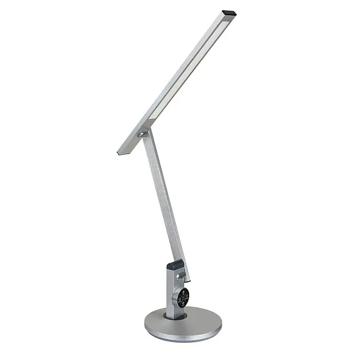 Globo LED-Tischleuchte Solana - 12 W, L x B x H: 63,5 x 19 x 49,9 cm, Silber, Mehrfarbig - Eine moderne Schreibtischlampe mit LED-Beleuchtung und verstellbarem Arm, ideal für Büro oder Arbeitszimmer. Elegantes Design in Silber.