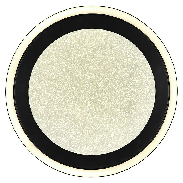 Globo LED-Deckenleuchte Davies - 24 W, L x B x H: 34 x 34 x 4 cm, Schwarz, Neutralweiß, Rund - Moderne runde Deckenleuchte mit LED-Lichtern und schwarzem Rand, ideal für stilvolle Innenräume.