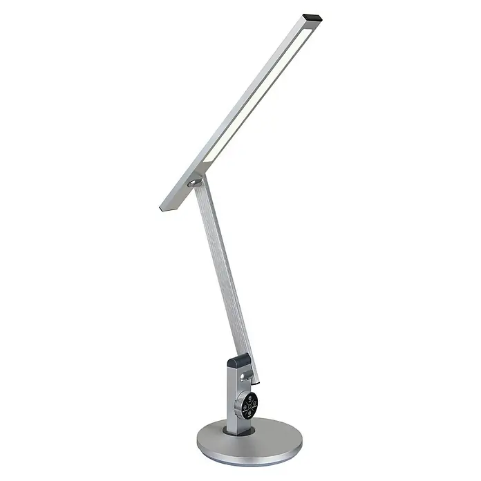 Globo LED-Tischleuchte Solana - 12 W, L x B x H: 63,5 x 19 x 49,9 cm, Silber, Mehrfarbig - Elegante LED-Tischleuchte in Silber. Modernes Design mit verstellbarem Arm und Dimmer für optimale Beleuchtung auf dem Schreibtisch.