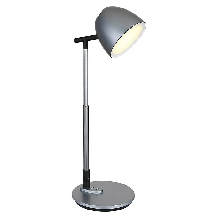 Globo LED-Tischleuchte Casala - 7,5 W, L x B x H: 35 x 16,7 x 50 cm, Grau, Mehrfarbig - Die moderne Schreibtischlampe in Silber bietet mit ihrem verstellbaren Arm und dem hellen Licht eine optimale Beleuchtung für jeden Arbeitsbereich.
