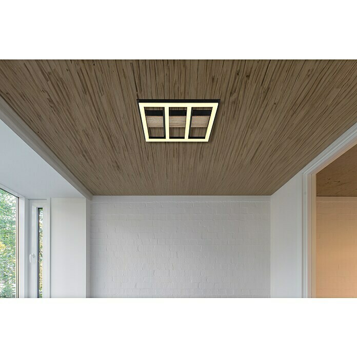 Globo LED-Deckenleuchte Froomy (18 W, L x B x H: 30 x 30 x 5,5 cm, Holzoptik, Warmweiß) | BAUHAUS