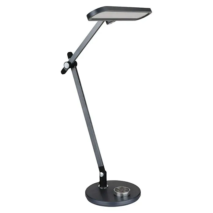 Globo LED-Tischleuchte Berletta - 12 W, L x B x H: 57,5 x 37 x 53 cm, Grau, Mehrfarbig - Elegante Schreibtischlampe mit verstellbarem Arm und Touch-Bedienung am Fuß für eine optimale Beleuchtung des Arbeitsplatzes.