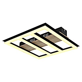 Globo LED stropna svjetiljka Froomy (18 W, D x Š x V: 30 x 30 x 5,5 cm, Smeđa, Topla bijela)