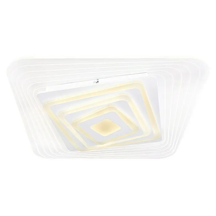 Globo LED-Deckenleuchte Jocely - 40 W, Weiß, Mehrfarbig, L x B x H: 50 x 50 x 6,5 cm - Moderne LED-Deckenleuchte mit verschachteltem quadratischem Design, das ein warmes, einladendes Licht ausstrahlt und einen Hauch von Eleganz verleiht.