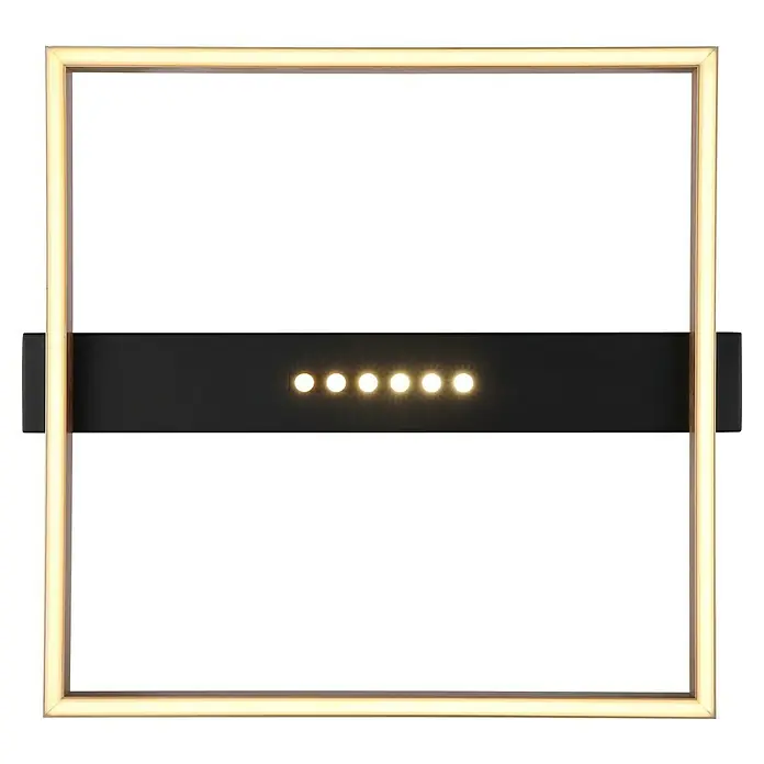 Globo LED-Deckenleuchte Luffy - 24 W, Schwarz/Gold, Warmweiß, L x B x H: 43 x 39,2 x 6,9 cm - Moderne LED-Wandleuchte mit quadratischem Rahmen und integrierter Beleuchtung für ein stilvolles Ambiente.