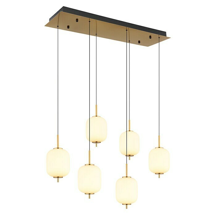 Globo LED-Pendelleuchte Ewald (20 W, Warmweiß, Weiß, Ø x H: 13,5 x 220 cm, 6 Stk.) | BAUHAUS