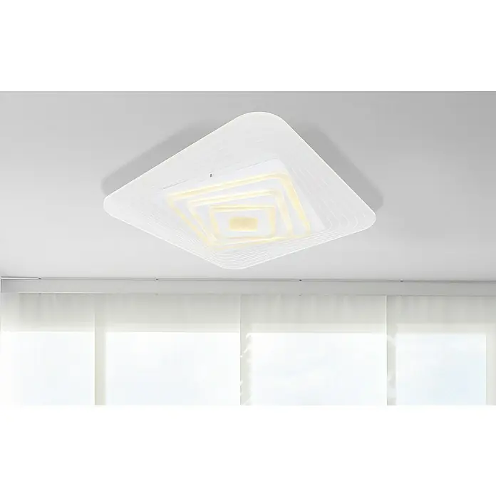 Globo LED-Deckenleuchte Jocely - 40 W, Weiß, Mehrfarbig, L x B x H: 50 x 50 x 6,5 cm - Deckenleuchte mit quadratischem Design, die ein warmes, einladendes Licht spendet. Moderne Beleuchtung für ein stilvolles Ambiente.