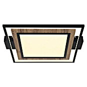 Globo LED-Deckenleuchte Gabalo (36 W, L x B x H: 50 x 45 x 5,5 cm, Schwarz/Holz, Warmweiß) | BAUHAUS