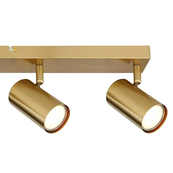 Globo Robby Deckenstrahler - 35 W, L x B x H: 55,5 x 6 x 13,5 cm, Gold, Anzahl Leuchtmittel: 4 Stk. - Stilvolle goldene LED-Deckenleuchte mit zwei Strahlern, ideal für moderne Innenräume. Die Leuchte bietet gezieltes Licht und elegantes Design.