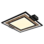 Globo LED-Deckenleuchte Gabalo (36 W, L x B x H: 50 x 45 x 5,5 cm, Schwarz/Holz, Warmweiß) | BAUHAUS