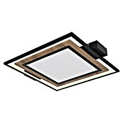 Globo LED-Deckenleuchte Gabalo (36 W, L x B x H: 50 x 45 x 5,5 cm, Schwarz/Holz, Warmweiß) | BAUHAUS