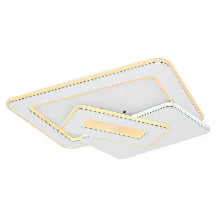 Globo LED-Deckenleuchte Kique - 50 W, Weiß, Mehrfarbig, L x B x H: 49 x 48,5 x 6,8 cm - Moderne LED-Deckenleuchte mit geometrischen Formen. Elegantes Design für stilvolle Beleuchtung im Wohnraum.