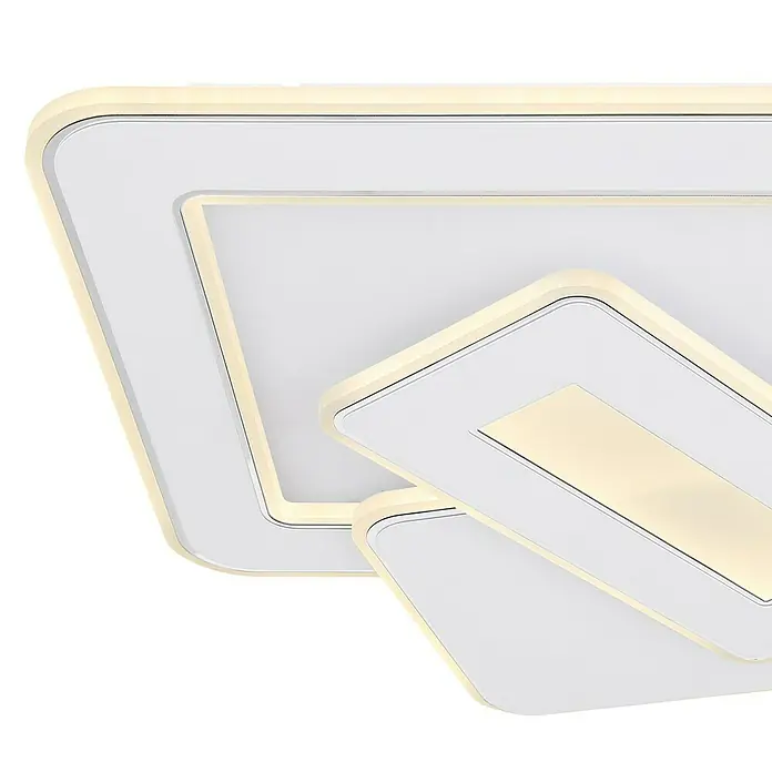 Globo LED-Deckenleuchte Kique - 50 W, Weiß, Mehrfarbig, L x B x H: 49 x 48,5 x 6,8 cm - Moderne LED-Deckenleuchte mit geometrischem Design und warmweißer Beleuchtung für stilvolle Innenräume.
