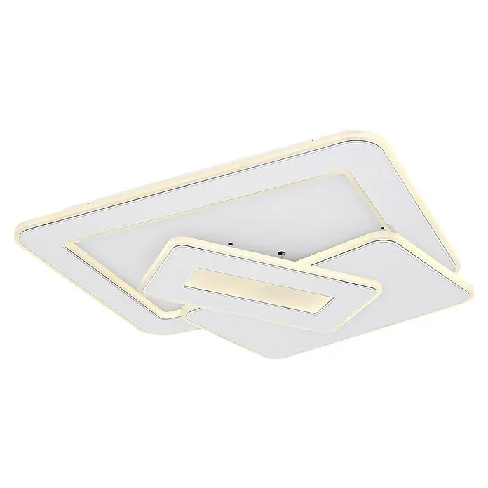 Globo LED-Deckenleuchte Kique - 50 W, Weiß, Mehrfarbig, L x B x H: 49 x 48,5 x 6,8 cm - Moderne LED-Deckenleuchte mit verschachtelten Rechtecken und warmweißer Beleuchtung für stilvolle Innenräume.