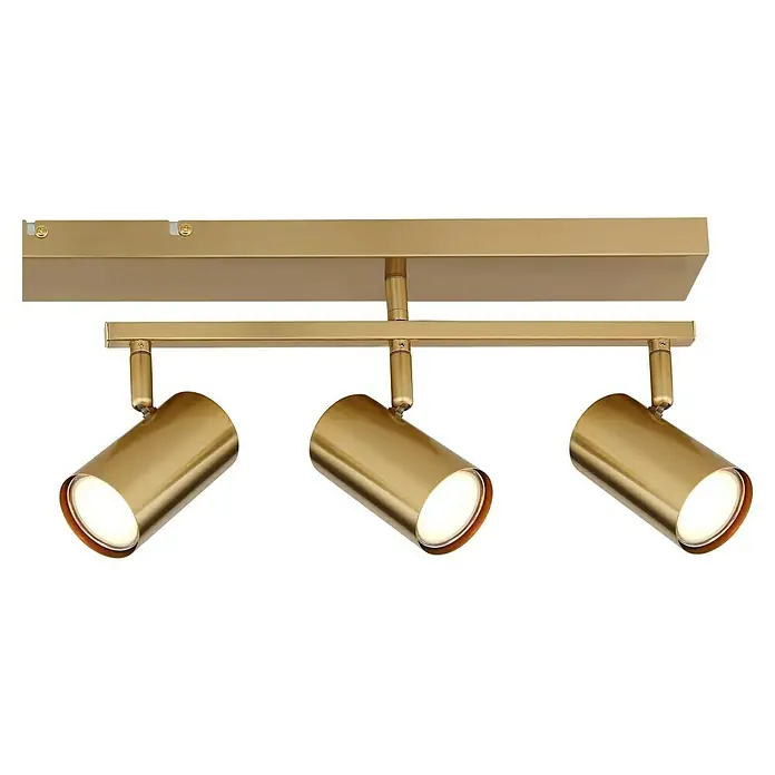 Globo Robby Deckenstrahler - 35 W, L x B x H: 70 x 3,5 x 17 cm, Gold, Anzahl Leuchtmittel: 5 Stk. - Goldfarbene Deckenleuchte mit drei Strahlern. Modernes Design für eine stilvolle Beleuchtung im Raum.