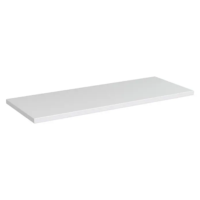 Camargue Espacio Waschtischplatte - 120 x 46 x 3,2 cm, Weiß - Ein schlichtes, rechteckiges Regalbrett in Weiß, ideal für moderne Wohnräume und praktische Aufbewahrungslösungen.