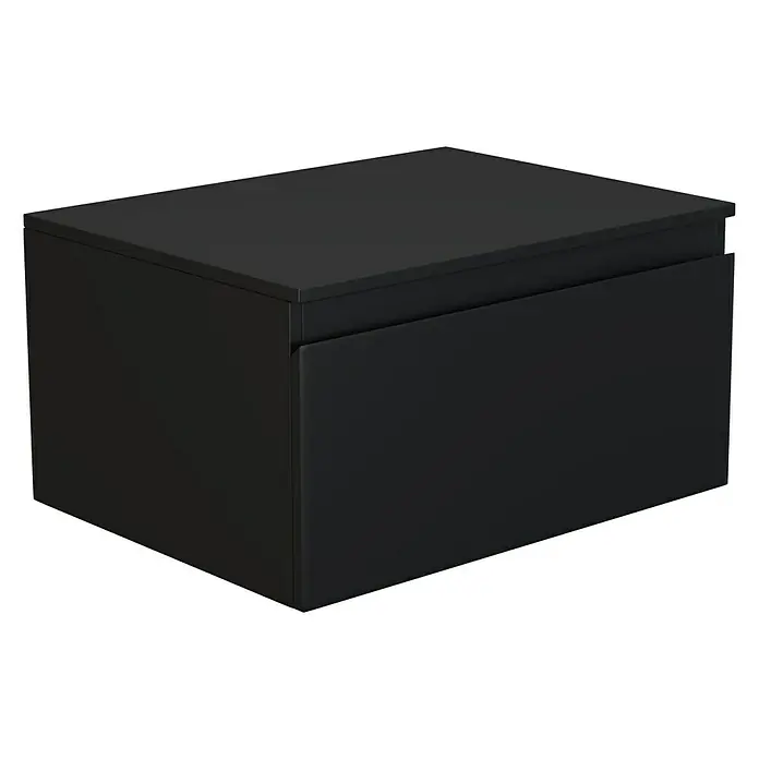 Camargue Espacio Unterschrank - 60 x 46 x 30 cm, Gama anthrazit matt - Schwarzer Badezimmer-Waschtisch mit Schublade. Das moderne Design passt ideal in jedes Badezimmer und bietet praktischen Stauraum.