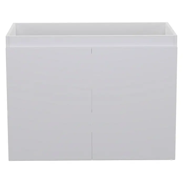 Camargue Espacio Waschtischunterschrank - 80 x 46 x 60 cm, 1 Einlegeboden, Gama weiß matt - Ein schlichter, weißer Badschrank ohne Griffe. Das Möbelstück hat eine moderne, minimalistische Optik und ist ideal für kleine Bäder.