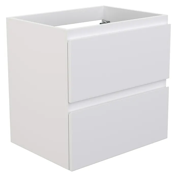 Camargue Espacio Waschtischunterschrank - 60 x 46 x 60 cm, 2 Schubkästen, Gama weiß matt - Dieser stilvolle, weiße Waschbeckenunterschrank mit zwei Schubladen bietet praktischen Stauraum für jedes moderne Badezimmer.