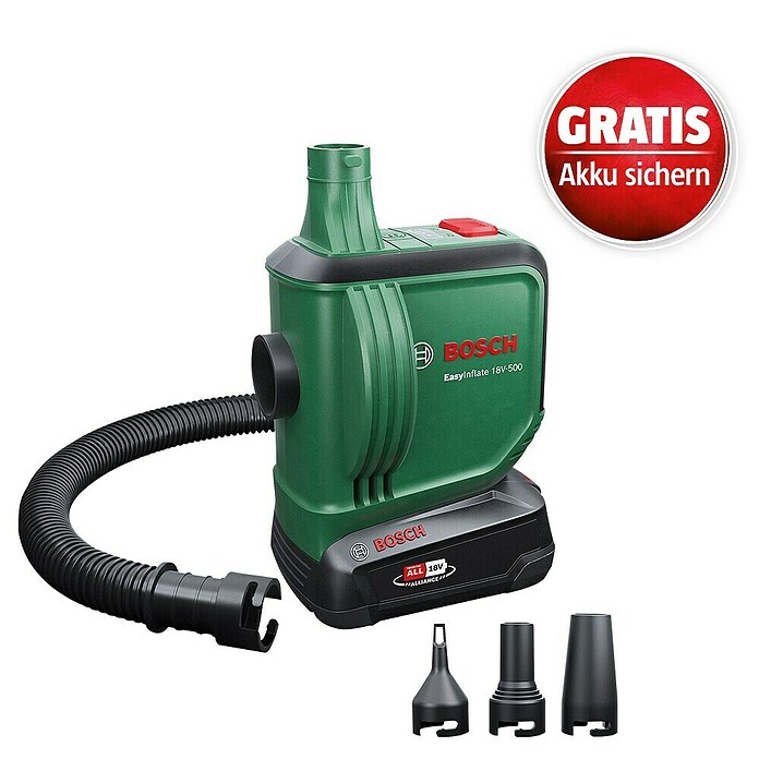 Bosch Power for All 18V Akku-Luftpumpe EasyInflate 18V-500 (1 Akku, 18 V) | BAUHAUS