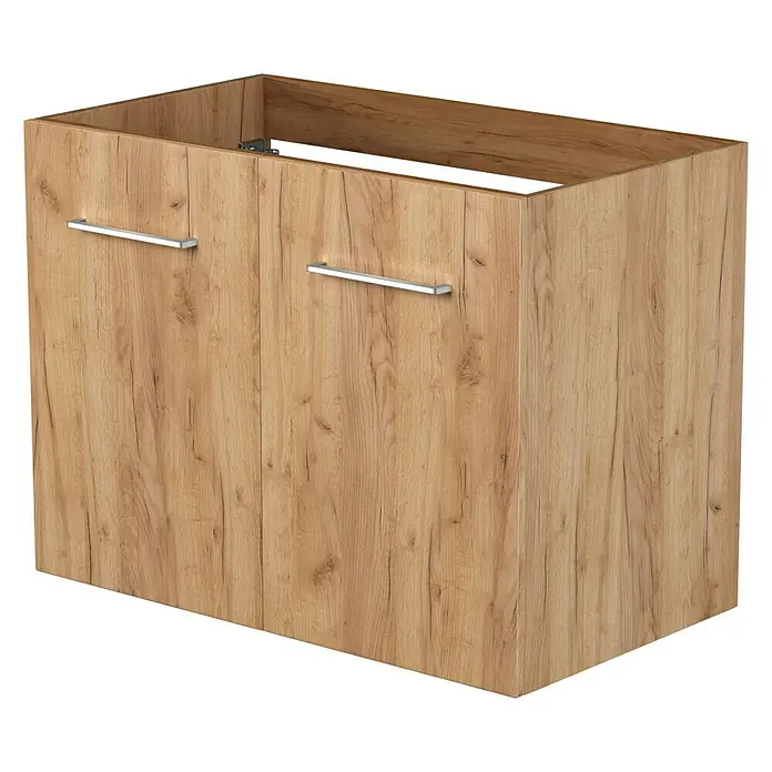 Camargue Espacio Waschtischunterschrank - 80 x 46 x 60 cm, 1 Einlegeboden, Doce - Ein Unterschrank mit zwei Türen und Griffen. Der Holzton ist warm und natürlich.