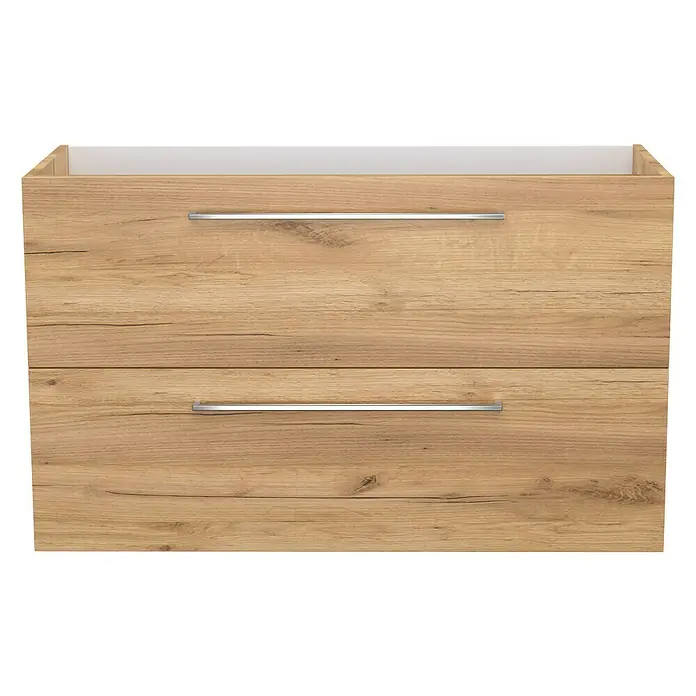 Camargue Espacio Waschtischunterschrank - 100 x 40 x 60 cm, 2 Schubkästen, Doce - Badezimmerschrank mit zwei Schubladen in Holzoptik und modernen Griffen, ideal für Stauraum und ein stilvolles Badambiente.