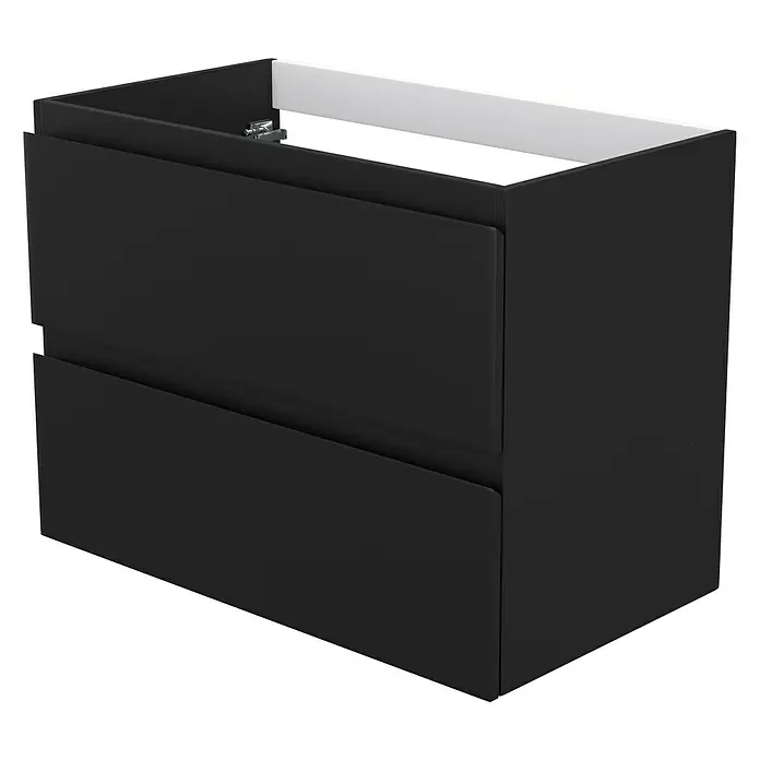 Camargue Espacio Waschtischunterschrank - 80 x 46 x 60 cm, 2 Schubkästen, Gama anthrazit matt - Schwarzer Badezimmerschrank mit zwei Schubladen, modernes und minimalistisches Design, ideal für jedes Badezimmer.