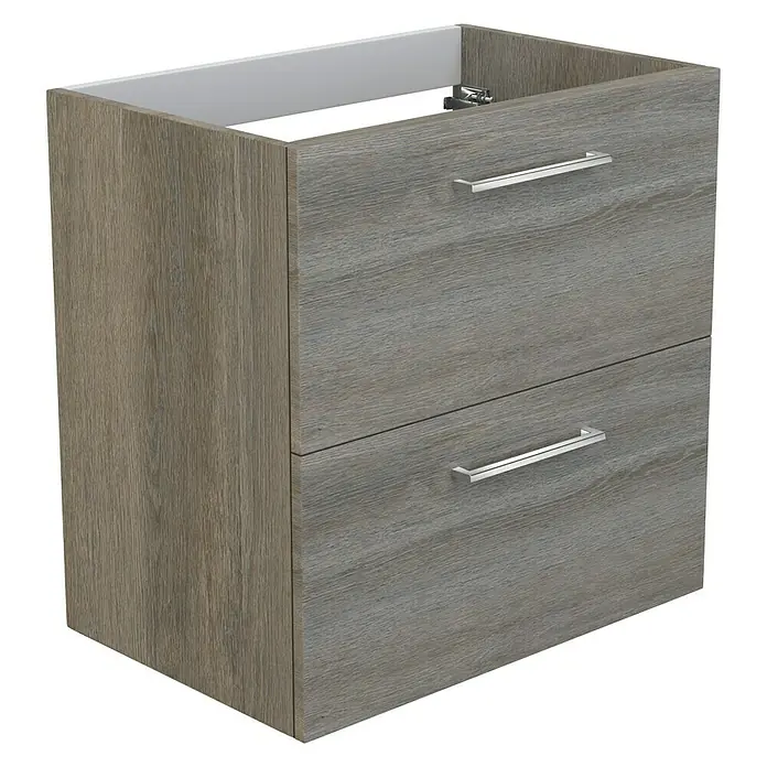 Camargue Espacio Waschtischunterschrank - 60 x 40 x 60 cm, 2 Schubkästen, Faro - Waschbeckenunterschrank mit zwei Schubladen und Griffen aus Holzdekor für Badezimmer.