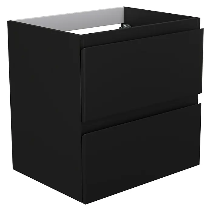 Camargue Espacio Waschtischunterschrank - 60 x 46 x 60 cm, 2 Schubkästen, Gama anthrazit matt - Schwarzer Badezimmerschrank mit zwei Schubladen und einer schlichten, modernen Optik. Ideal für jedes Badezimmer.