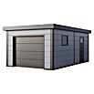 Telluria Garage Classico 3663G (Außenmaß inkl. Dachüberstand (B x T): 388 x 658 cm, Anthrazit/Lichtgrau, Stahl, Ohne Set) | BAUHAUS
