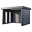 Telluria Pavillon Singolo 3630 mit Fenster (Außenmaß inkl. Dachüberstand (B x T): 388 x 328 cm, Stahl, Lichtgrau/Anthrazit, Ohne Set) | BAUHAUS