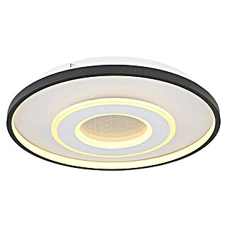 Globo LED-Deckenleuchte rund Brienna (36 W, Schwarz/Weiß, Warmweiß, Ø x H: 480 x 70 mm)