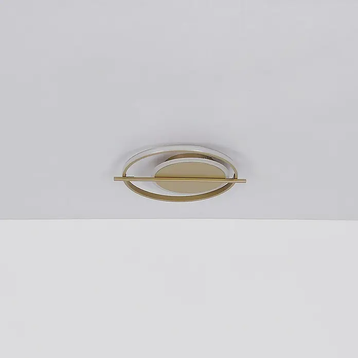 Globo LED-Deckenleuchte Reball - 36 W, Gold, Warmweiß, L x B x H: 40 x 36 x 5 cm, Rund - Moderne Deckenleuchte mit goldenen Akzenten und einem eleganten, kreisförmigen Design, das jedem Raum einen Hauch von Stil verleiht.