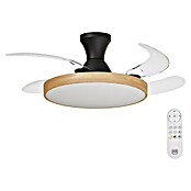 Arte confort Ventilador de techo Palma (Madera/Negro, 107 cm, 25 W, Blanco cálido) | BAUHAUS