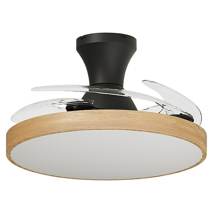 Arte confort Ventilador de techo Palma (Madera/Negro, 107 cm, 25 W, Blanco cálido) | BAUHAUS