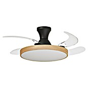Arte confort Ventilador de techo Palma (Madera/Negro, 107 cm, 25 W, Blanco cálido) | BAUHAUS