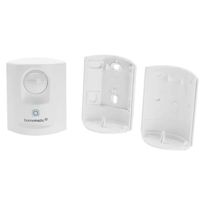 Homematic IP Funk-Bewegungsmelder HmIP-SMI - Weiß, 34 x 52 x 65 mm, Batteriebetrieben - Bild eines Homematic IP Bewegungsmelders mit abgenommener Gehäuseabdeckung, ideal für Smart Home Anwendungen.