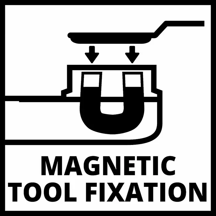 Einhell Professional PXC 18V Multiherramienta de batería TP-MG 18 Li BL - Solo - 18 V, Sin batería, Ángulo de oscilación: -1,6 ° - 1,6 ° - Símbolo para la fijación magnética de herramientas. La herramienta se mantiene firmemente con imanes.