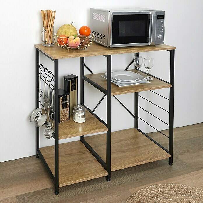 Mueble auxiliar Bristot Indus (Negro/Roble) | BAUHAUS