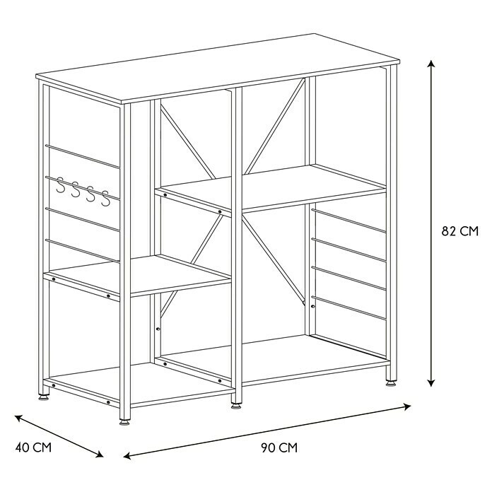 Mueble auxiliar Bristot Indus (Negro/Roble) | BAUHAUS